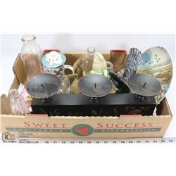 FLAT OF ASSORTED HOME DECOR ITEMS