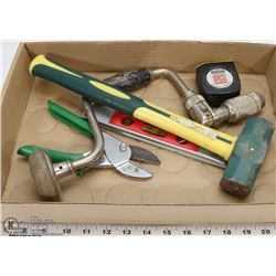 FLAT OF ESTATE TOOLS - HAND DRILL, MINI-SLEDGE,