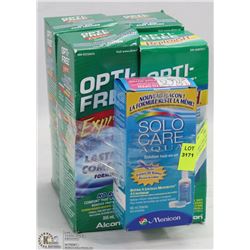 4 -300ML OPTIFREE CONTACT SOLUTIONS  AND 1 SOLO