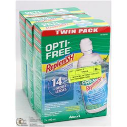 3 -TWOPACKS  OPTIFREE CONTACT SOLUTIONS REPLENISH