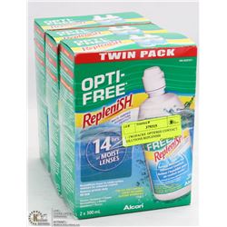 3 -TWOPACKS  OPTIFREE CONTACT SOLUTIONS REPLENISH