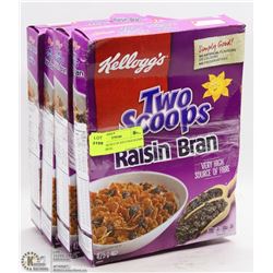 LOT OF 4 BOXES OF KELLOGS RAISIN BRAN CEREAL