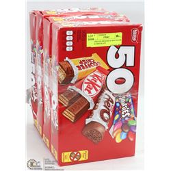 4 BOXES OF 50PACKS OF MINI SNACK SIZE CHOCOLATE