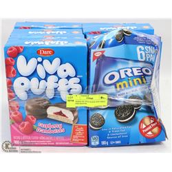 7 BOXES OF VIVA PUFFS AND OREO MINIS SNACKS
