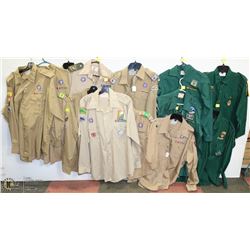 LARGE COLLECTION OF SCOUTS CANADA UNIFORM SHIRTS