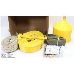 LOT OF 3 STRAPS INCL 50' AND COOLANT FLUSH KIT