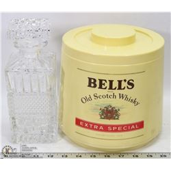 VINTAGE BELLS OLD SCOTCH WHISKEY ICE TUB AND