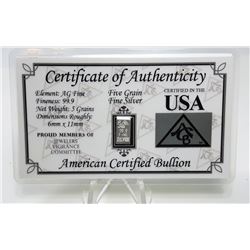 16 - FIVE GRAINS OF PURE SILVER