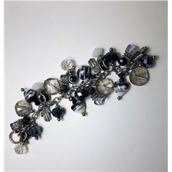 6 - SILVER TONE & CRYSTAL BRACELET