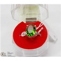 #8-GREEN PERIDOT GEMSTONE RING