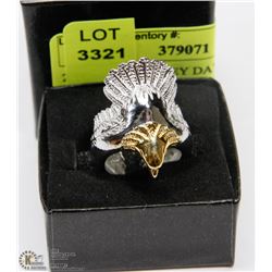 2 TONED "HARLEY DAVIDSON" EAGLE RING IN GIFT BOX
