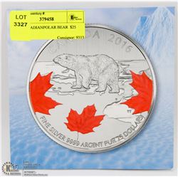 2016 CANADIAN POLAR BEAR  $25 DOLLAR