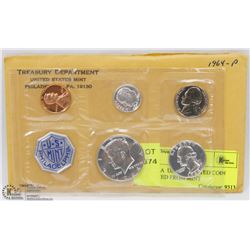 1964P USA  UNCIRCULATED COIN SET ISSUED FROM MINT