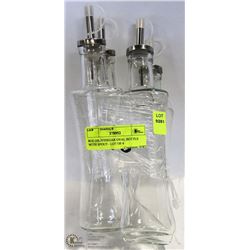 8OZ OIL/VINEGAR OVAL BOTTLE WITH SPOUT - LOT OF 4