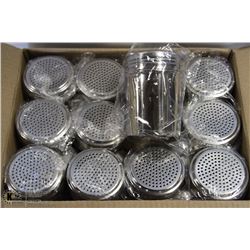 10OZ STAINLESS STEEL DREDGERS - LOT OF 12