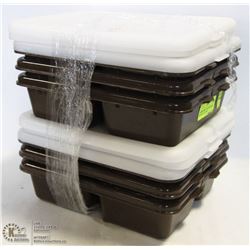 CAMBRO MEAL DELIVERY TRAYS WITH LIDS - LOT OF 6