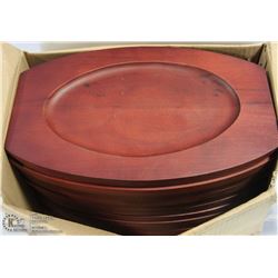 WOODEN PLATTERS - LOT OF 12