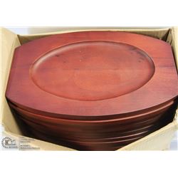 WOODEN PLATTERS - LOT OF 12