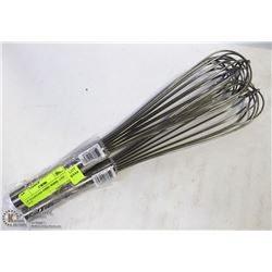 14" STAINLESS STEEL WHIPS - LOT OF 3