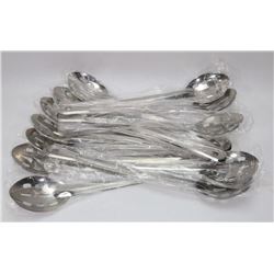 NEW 15" STAINLESS SLOTTED SPOONS - LOT OF 12