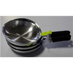 8" NATURAL ALUMINUM FRY PANS (4)
