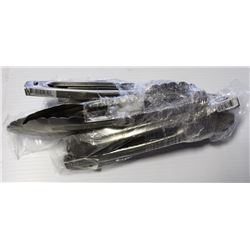 8 NEW 9" STAINLESS EXTRA HEAVY DUTY TONGS -