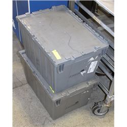 2 PLASTIC BI-FOLD TOTE-BINS