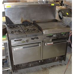 GARLAND FLAT GRILL / 4 BURNER DOUBLE-OVEN