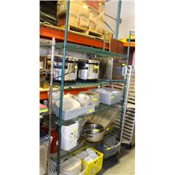 5 SHELF GREEN METRO RACK ON WHEELS