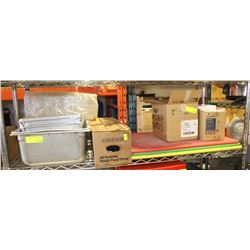 LOT OFPLASTIC & SS INSERTS, COLOURED CUTTING BOARD