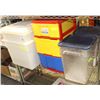 Image 1 : PLASTIC SHELVING & TOTES, STORAGE/INDGREDIENT BINS