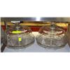 Image 1 : PAIR OF GLASS CAKE STANDS WITH LIDS