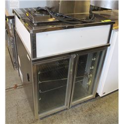 2 GLASS DOOR PASS THROUGH COUNTER TOP COOLER