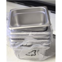 1/6 STAINLESS 4" DEEP INSERTS (6)