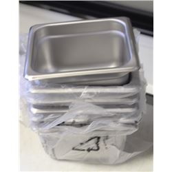 1/6 STAINLESS 4" DEEP INSERTS (6)