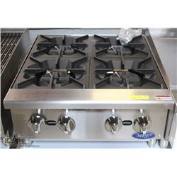 ME#5,MRE) HEAVY DUTY COUNTER TOP HOT PLATE 4 GAS