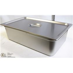 ME#11) S/S FOOD PAN FULL SIZE 6" DEEP WITH LID