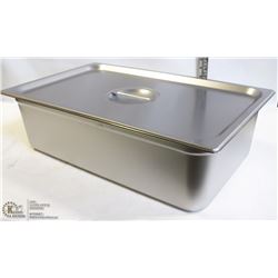 ME#11) S/S FOOD PAN FULL SIZE 6" DEEP WITH LID