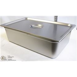 ME#11) S/S FOOD PAN FULL SIZE 6" DEEP WITH LID