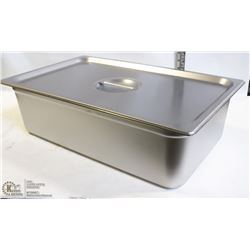 ME#11) S/S FOOD PAN FULL SIZE 6" DEEP WITH LID