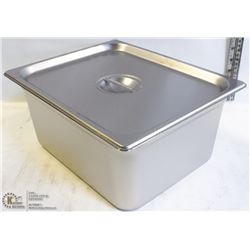 ME#10) S/S FOOD PAN HALF SIZE 6" DEEP WITH LID