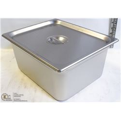 ME#10) S/S FOOD PAN HALF SIZE 6" DEEP WITH LID