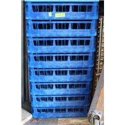 LOT OF 8 DISHWASHER PEG RACKS BLUE