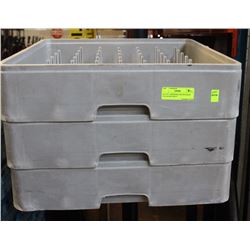 LOT OF 3 MODIFIED DISHWASHER PEG RACKS GRAY