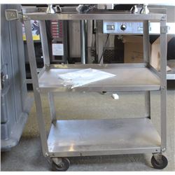 3 TIER STAINLESS STEEL FOUR WHEEL CART