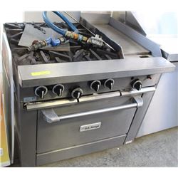 US RANGE 4-BURNER / 12"GRILL COMBO OVEN