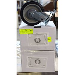 4 NEW CASTORS - 2 LOCKING, 2 NON-LOCKING - 2-3/8"