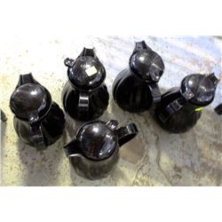LOT OF 5 BLACK THERMOS SERVERS