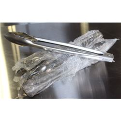 8 NEW 9" STAINLESS EXTRA HEAVY DUTY TONGS -