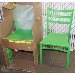 ON CHOICE:6 NEW GREEN PATIO CHAIRS